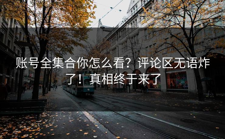 账号全集合你怎么看？评论区无语炸了！真相终于来了