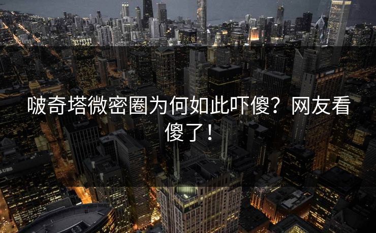 啵奇塔微密圈为何如此吓傻？网友看傻了！
