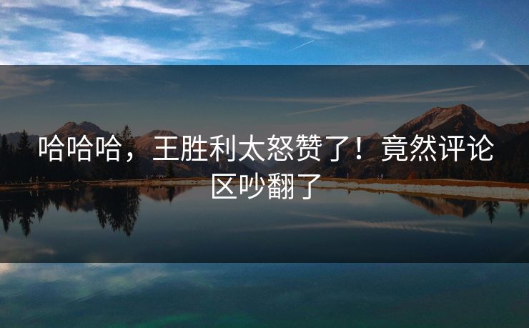 哈哈哈，王胜利太怒赞了！竟然评论区吵翻了