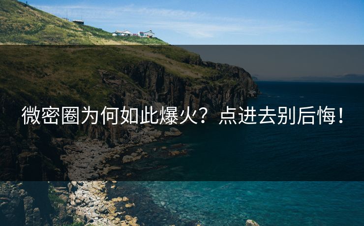 微密圈为何如此爆火？点进去别后悔！