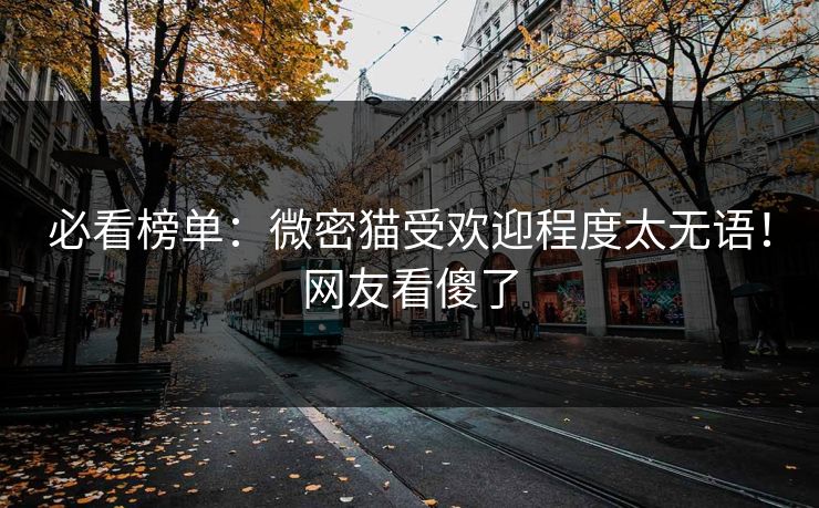 必看榜单：微密猫受欢迎程度太无语！网友看傻了