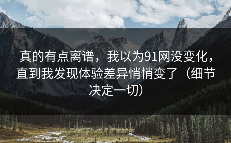 真的有点离谱，我以为91网没变化，直到我发现体验差异悄悄变了（细节决定一切）